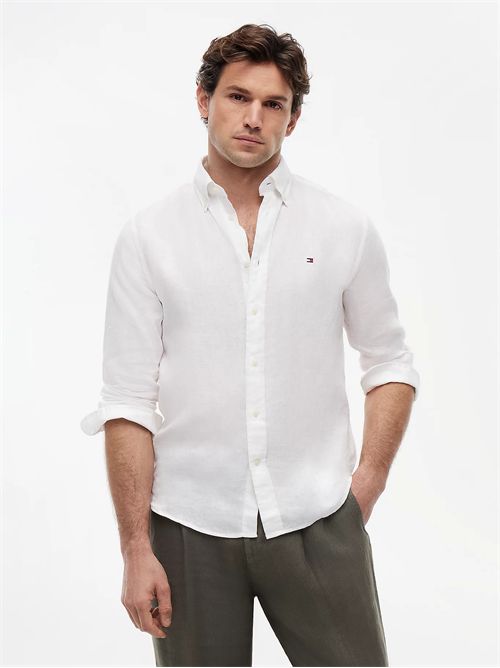 Camicia regular fit in puro lino TOMMY HILFIGER | MW0MW41530/YBR